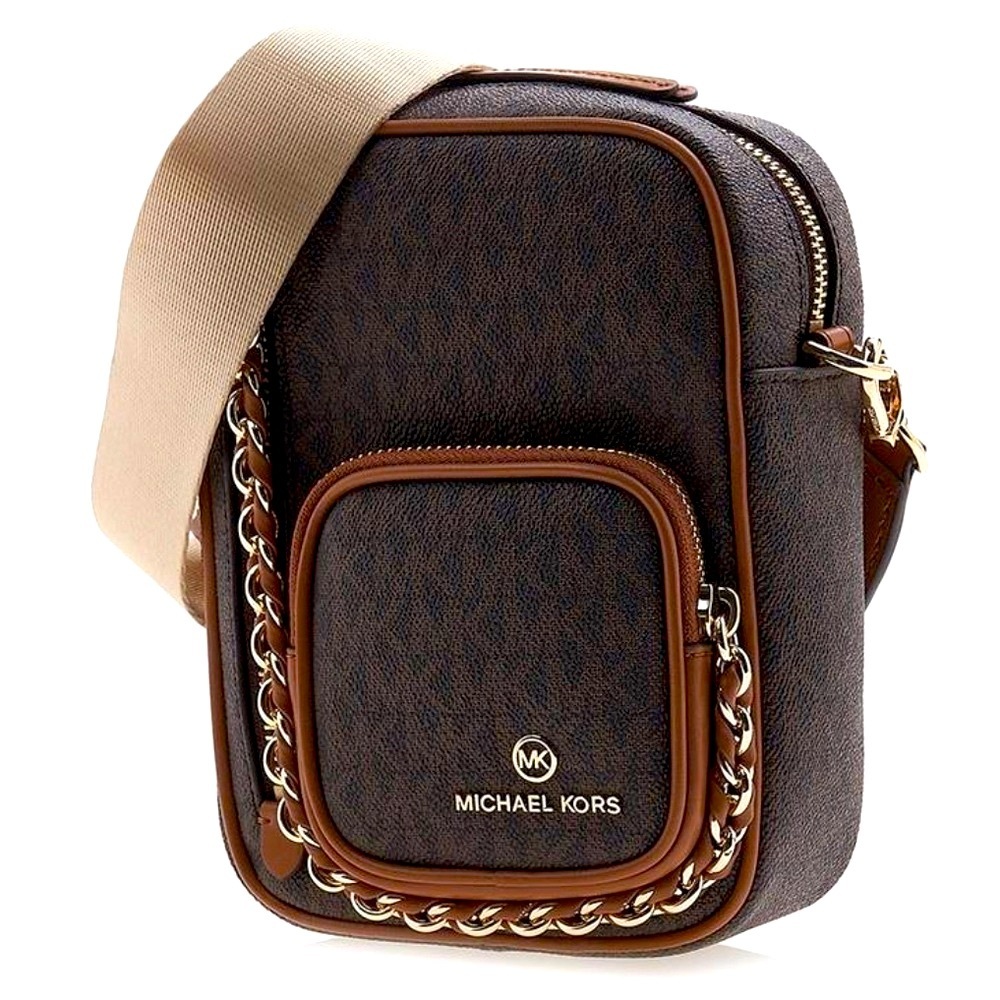 Michael Kors Crossbody Bag ~ Camera Bag ~ Elliot Brown Small Logo Cross Bag NWT - Picture 8 of 13